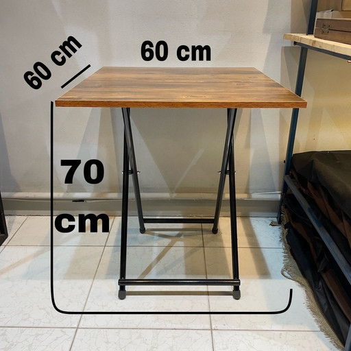 میز تاشو پایه فلزی روکش چوبی MDF ( بلند ) مسافرتی سبک