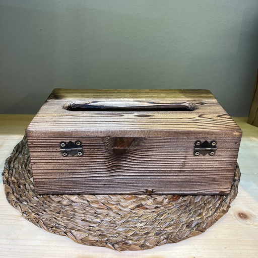 جای دستمال دستما کاغذی رومیزی چوبی 300 برگ درب دار