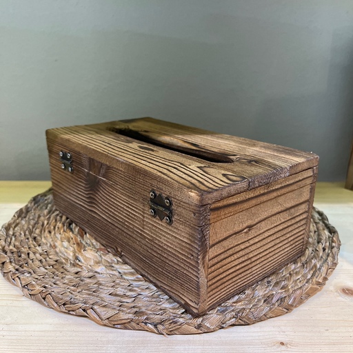 جای دستمال دستما کاغذی رومیزی چوبی 300 برگ درب دار