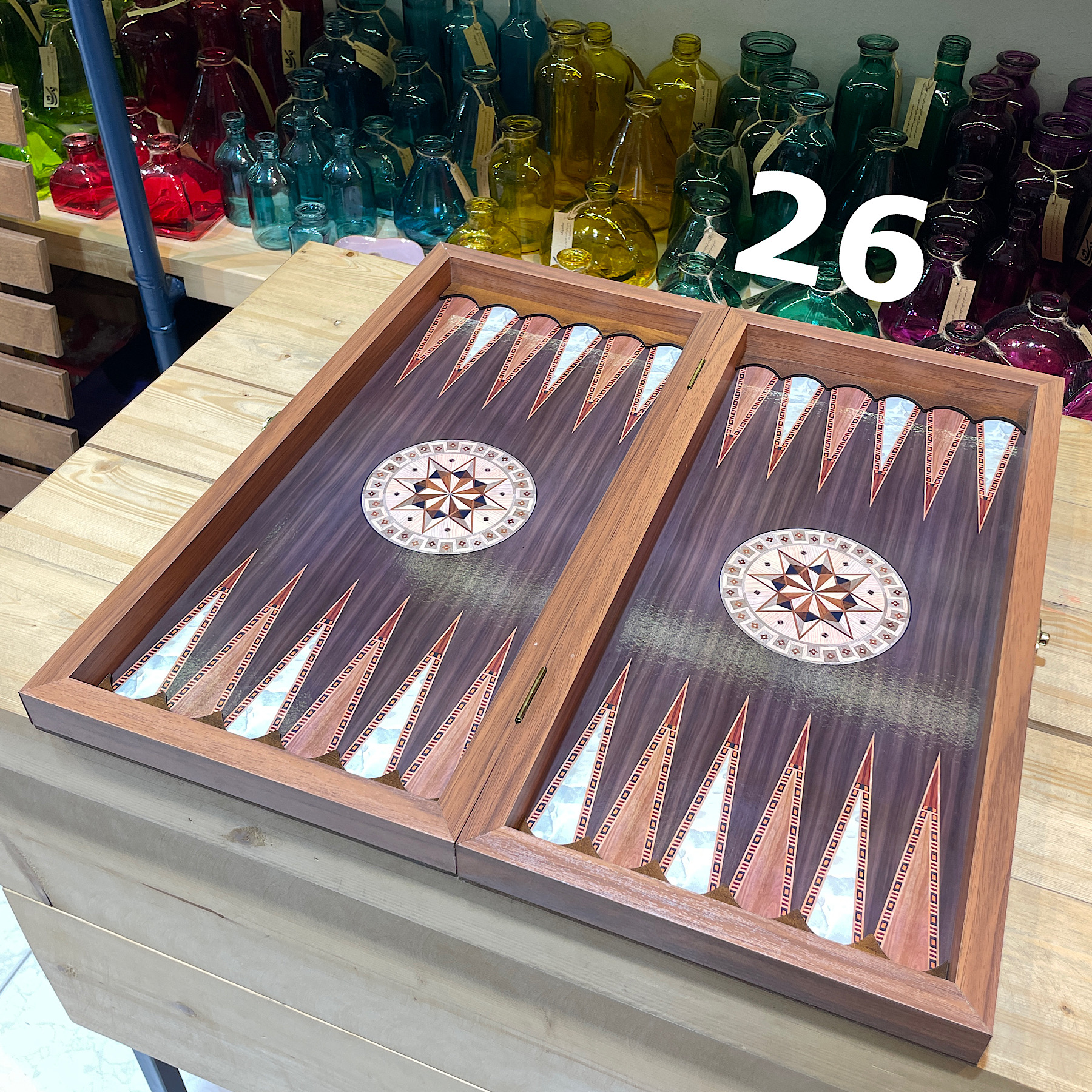 تخته نرد و شطرنج ام دی اف طرح مرمر کد 26
