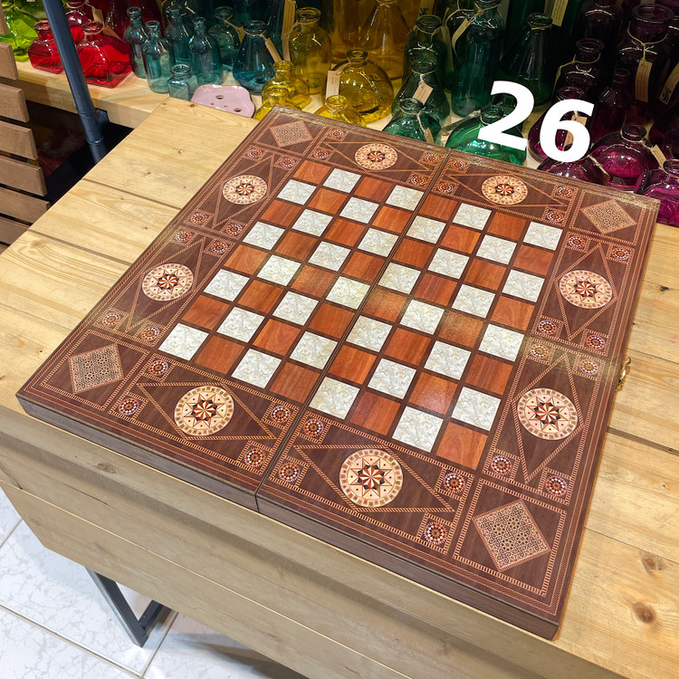تخته نرد و شطرنج ام دی اف طرح مرمر کد 26