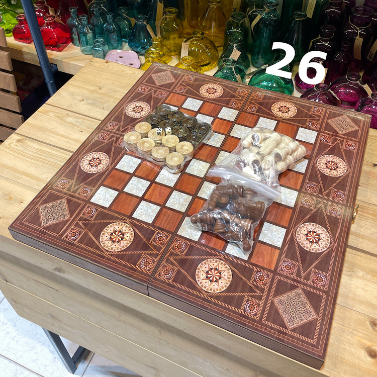 تخته نرد و شطرنج ام دی اف طرح مرمر کد 26