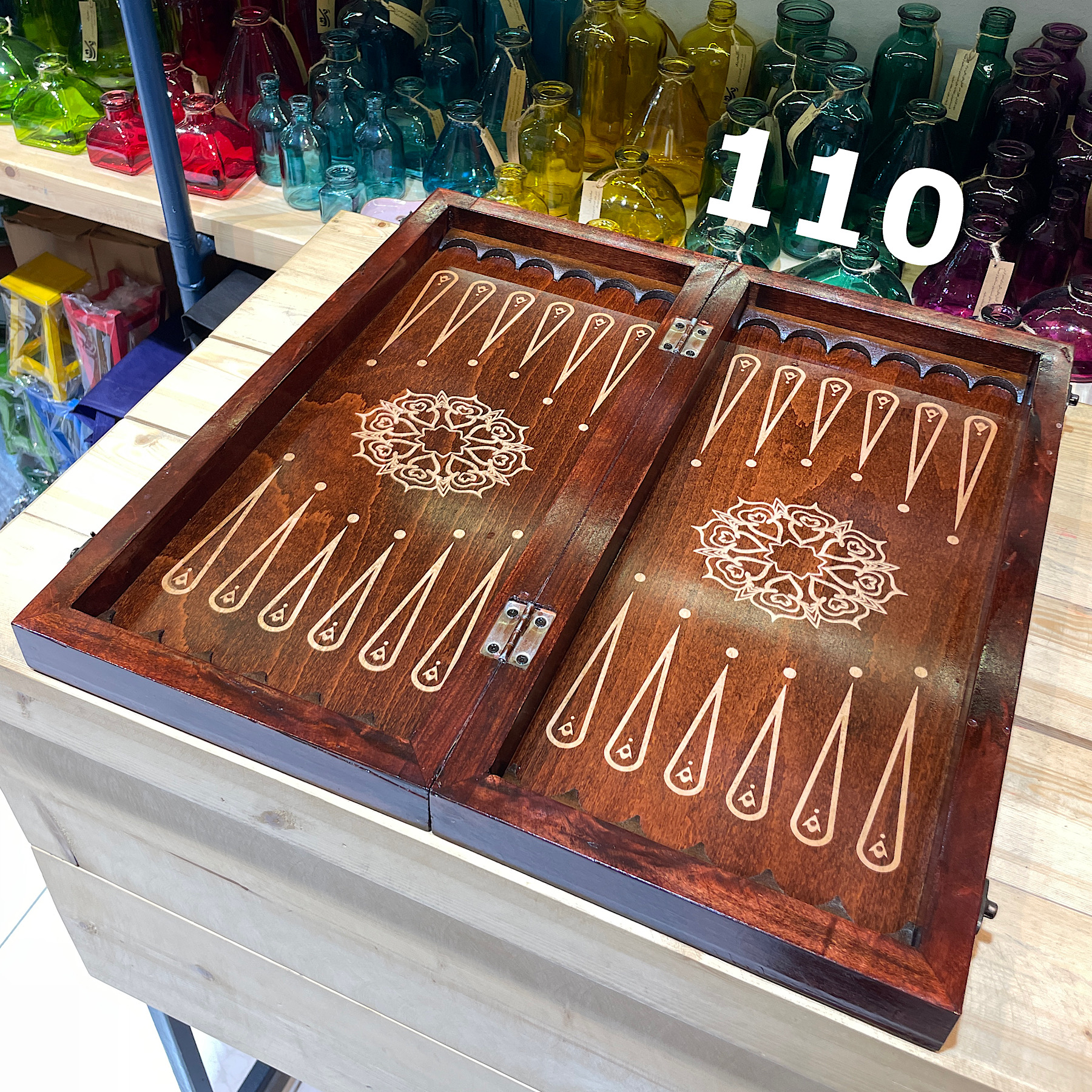 تخته نرد و شطرنج نراد چوب سرخ بزرگ کد 110