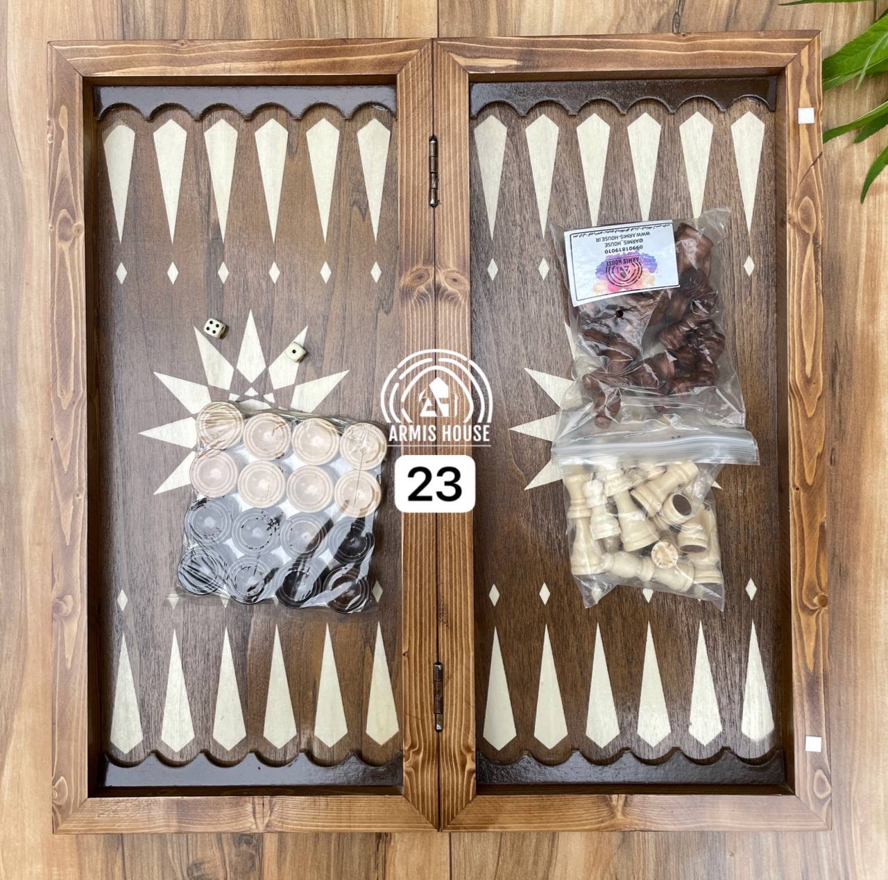 تخته نرد و شطرنج نراد روس بزرگ کد 23