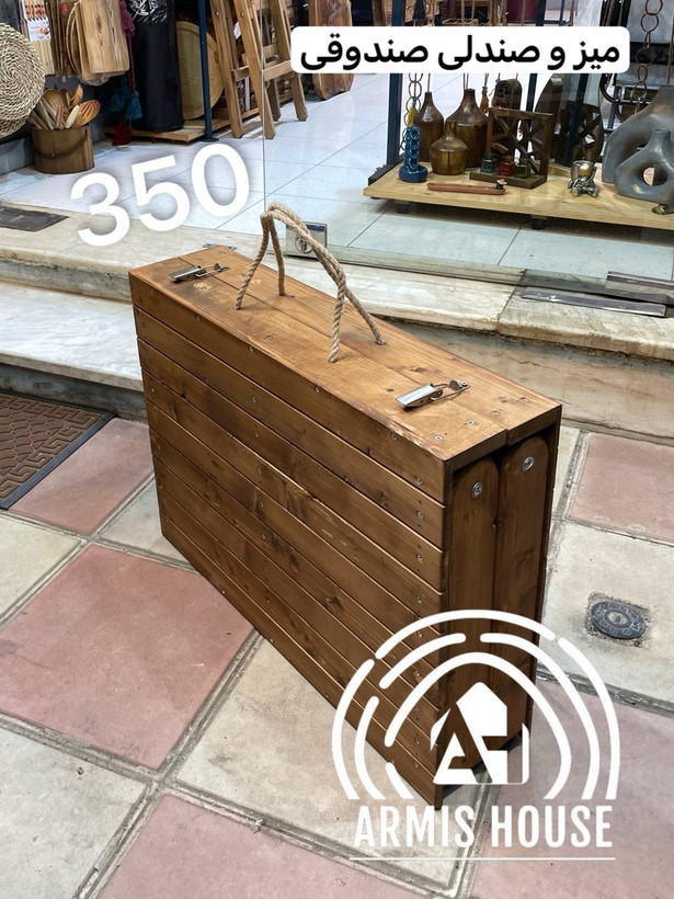 میز و صندلی تاشو ۴ نفره صندوقی ( بدون پشتی ) 350