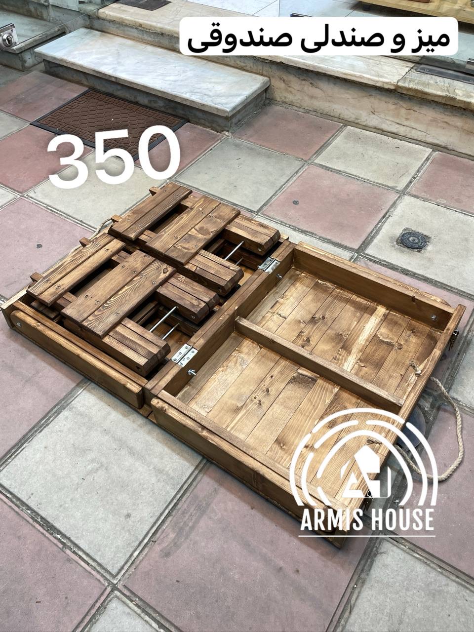 میز و صندلی تاشو ۴ نفره صندوقی ( بدون پشتی ) 350