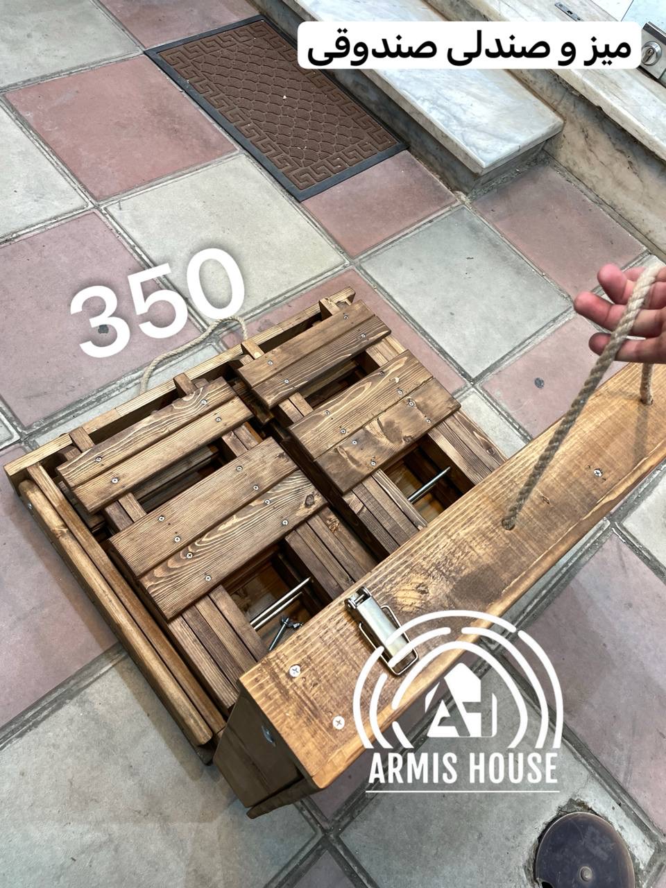 میز و صندلی تاشو ۴ نفره صندوقی ( بدون پشتی ) 350