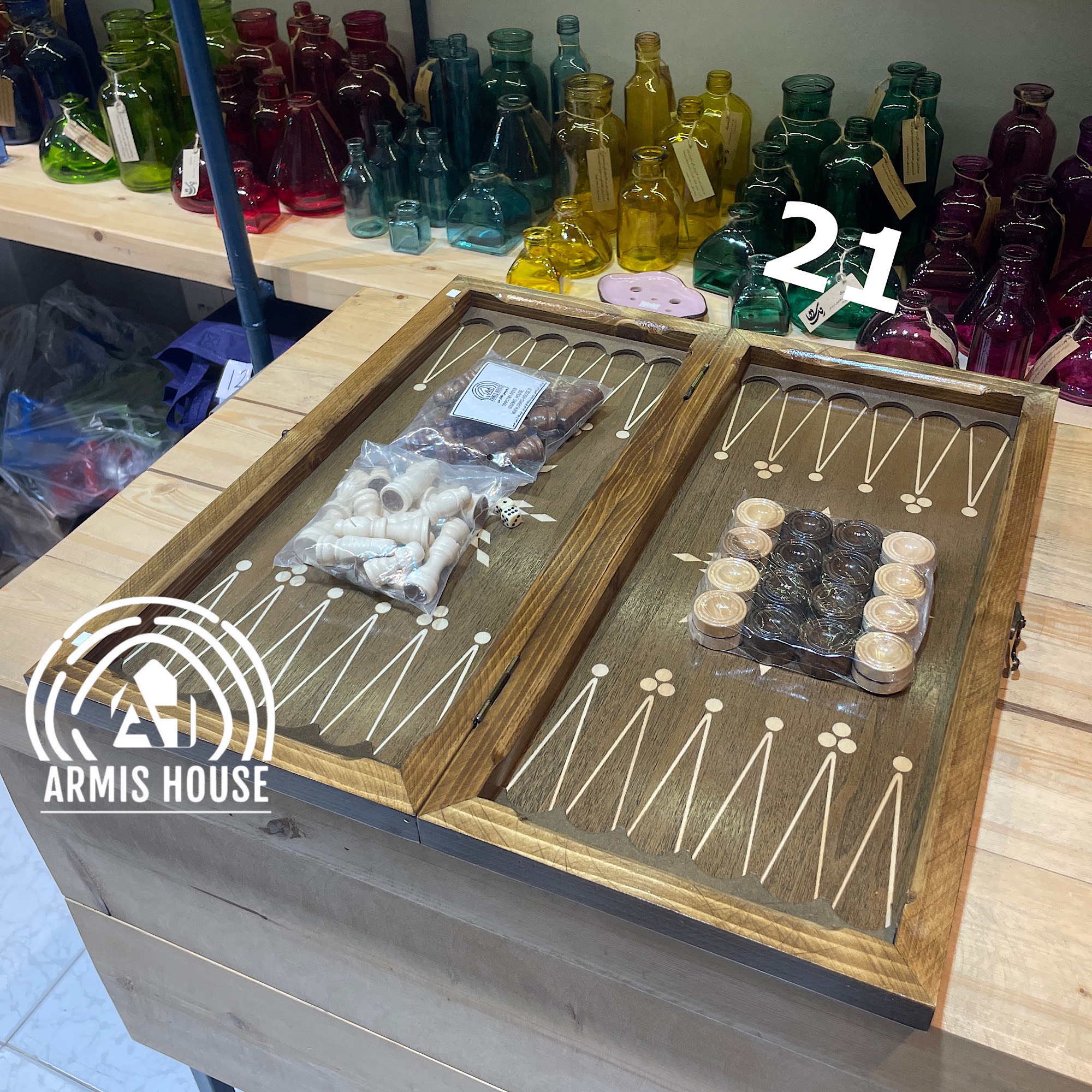 تخته نرد و شطرنج نراد روس بزرگ کد 21