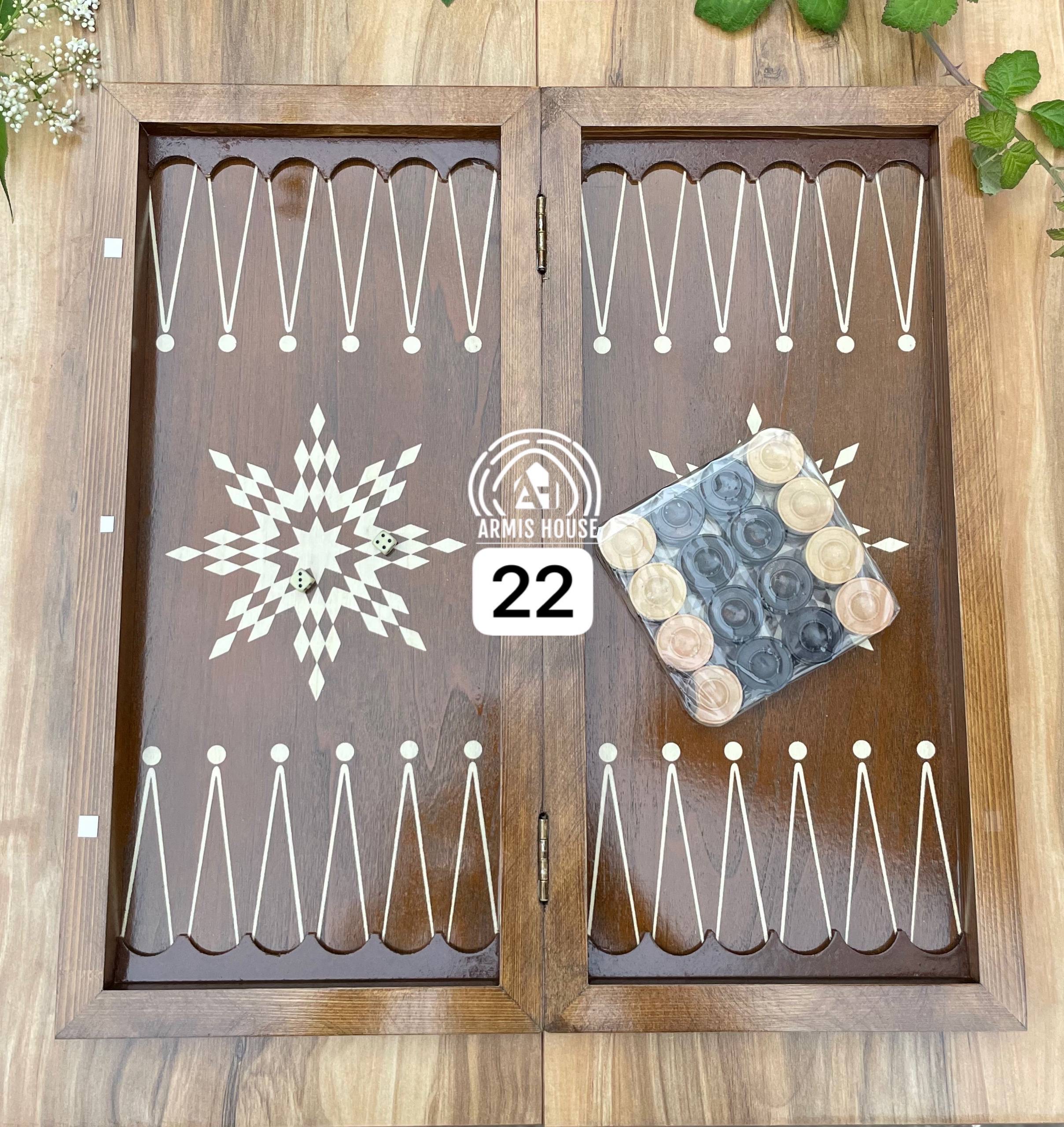 تخته نرد و شطرنج چوبی نراد روس ( سایز بزرگ ) کد 22