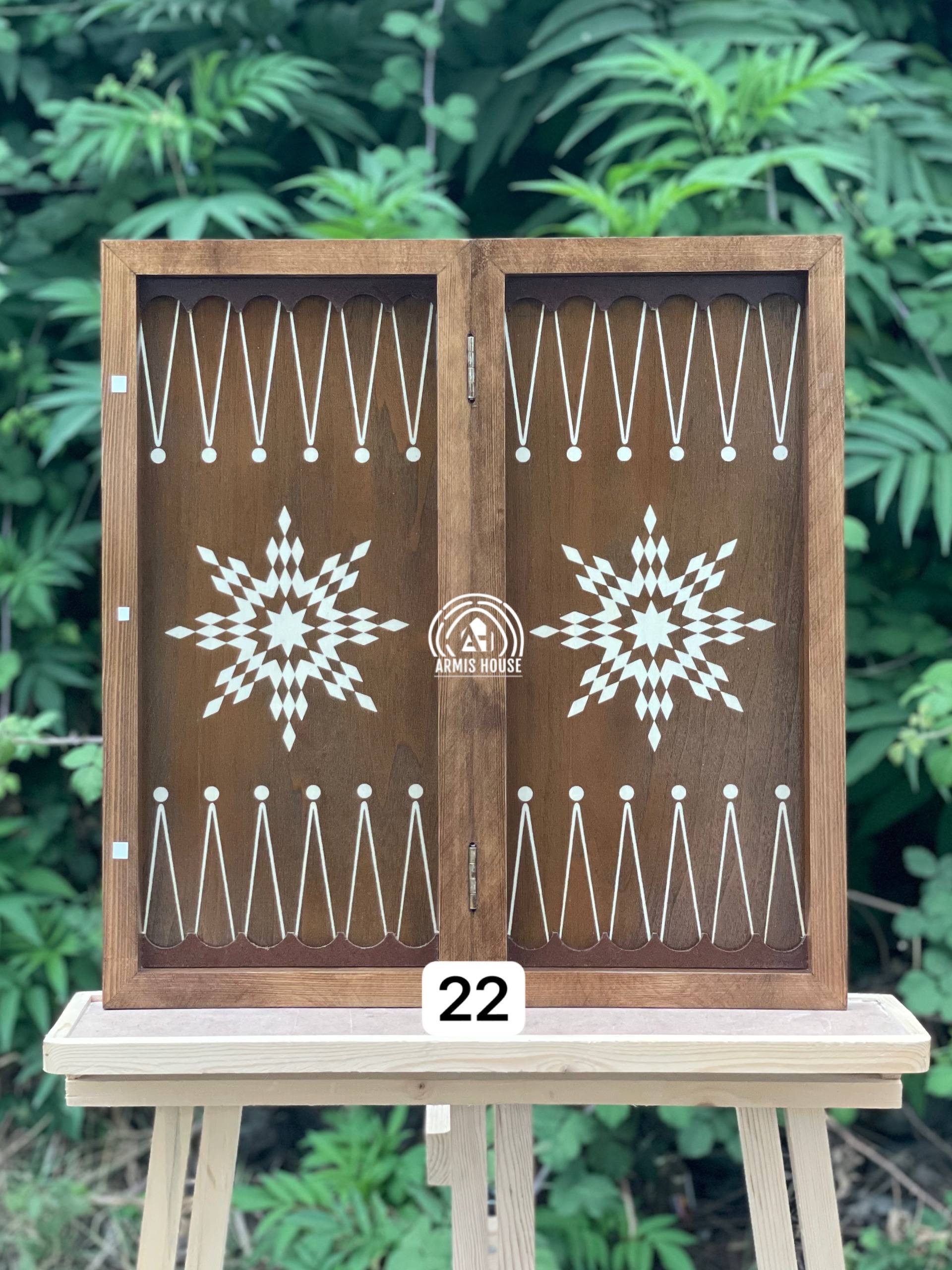 تخته نرد و شطرنج چوبی نراد روس ( سایز بزرگ ) کد 22