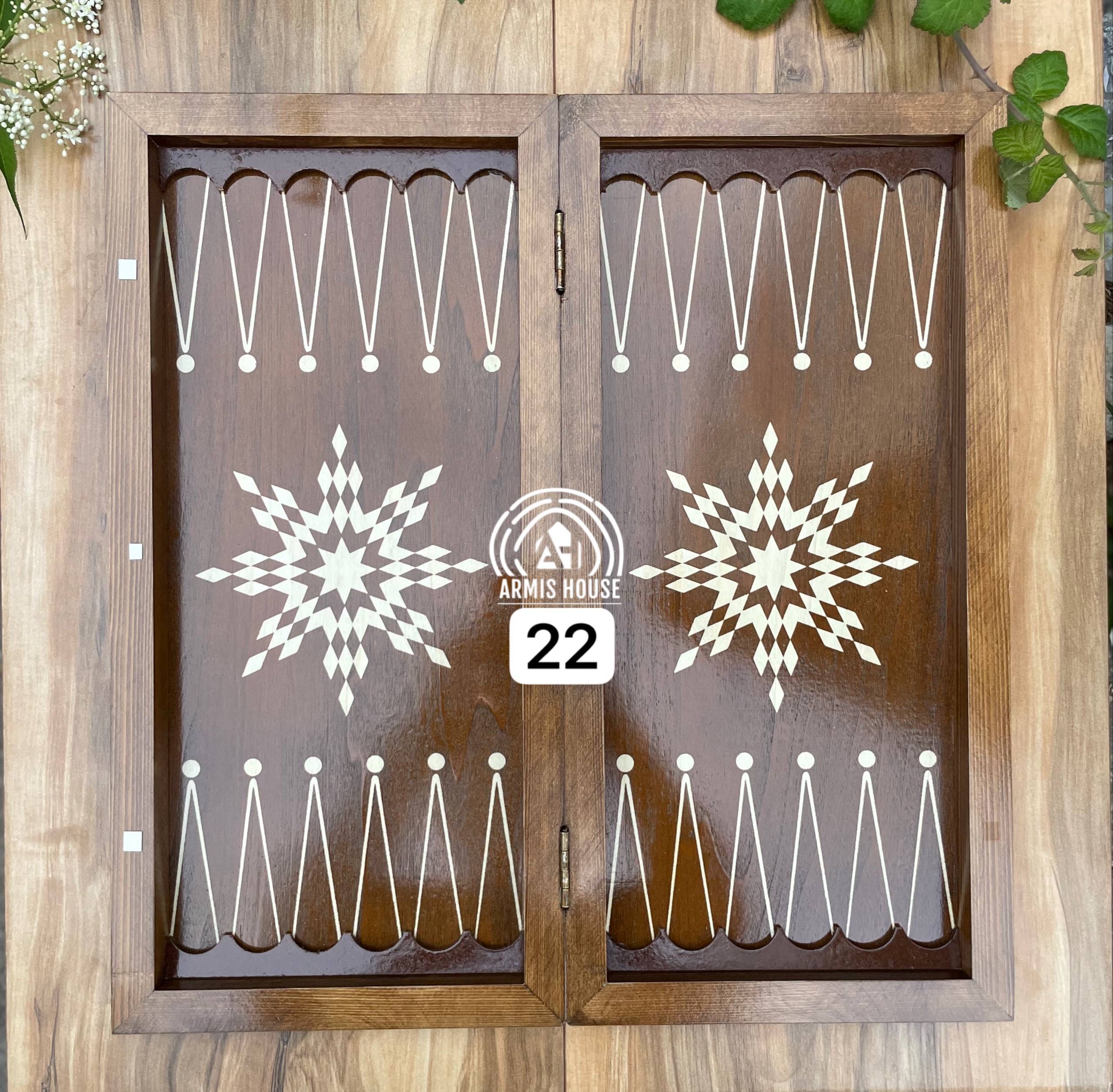 تخته نرد و شطرنج چوبی نراد روس ( سایز بزرگ ) کد 22